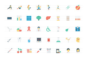 200 Flat Medical And Health Icons