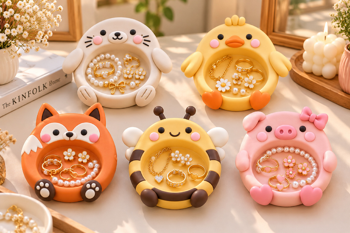 Kawaii Animal Jewelry Bowl STL, an Animal 3D Model by Layerology (Photo 2 of 3)
