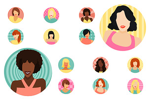 Female Avatars Set 52 Icons