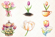 Spring Clipart Tulips Clipart, an Illustration by DreamCafeArt (Thumbnail 2 of 5)