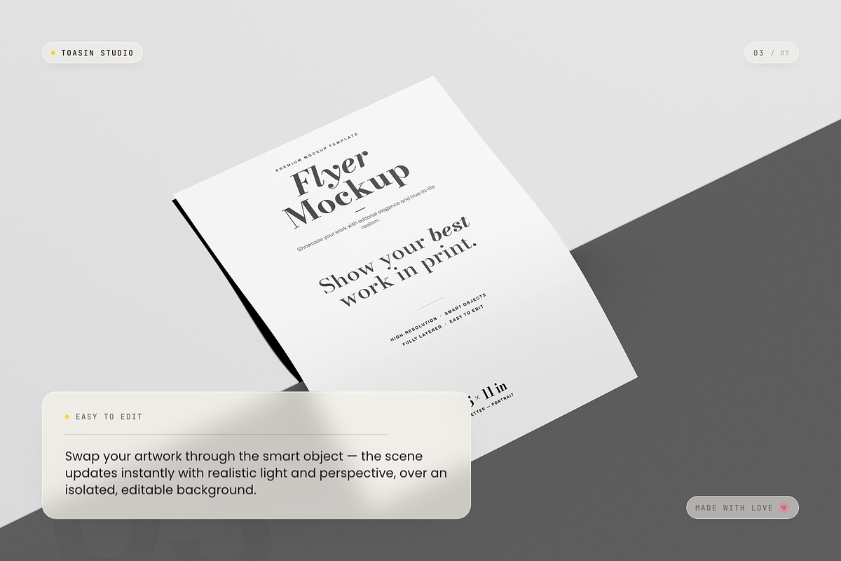 US Letter Flyer Mockup, an Advertising Mockup by Toasin Studio (Photo 3 of 7)