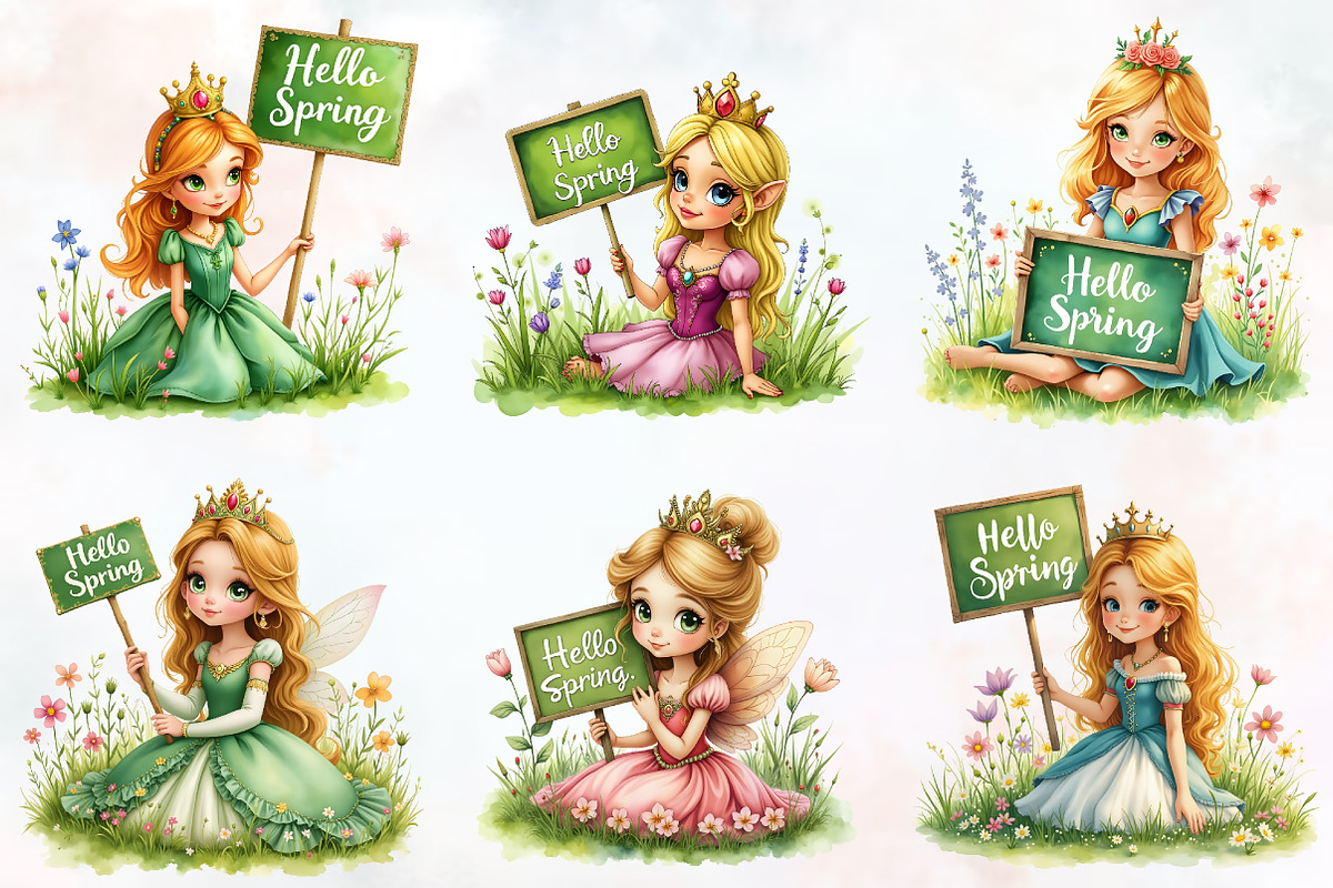 Hello Spring Angel Sublimation Png, an Illustration by RobertsArt (Photo 6 of 7)