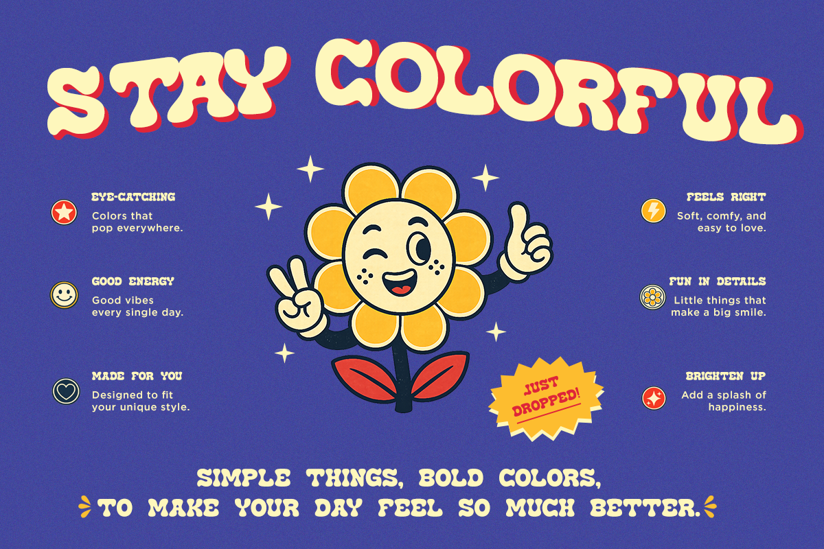 Satzo - Retro Groovy Font, a Serif Font by RagamKata (Photo 7 of 11)