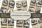 Whimsical Christmas Cottage Cards, a Background Graphic by Traveling Designer (Thumbnail 1 of 3)