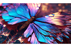 Iridescent Butterfly In Vivid Colors