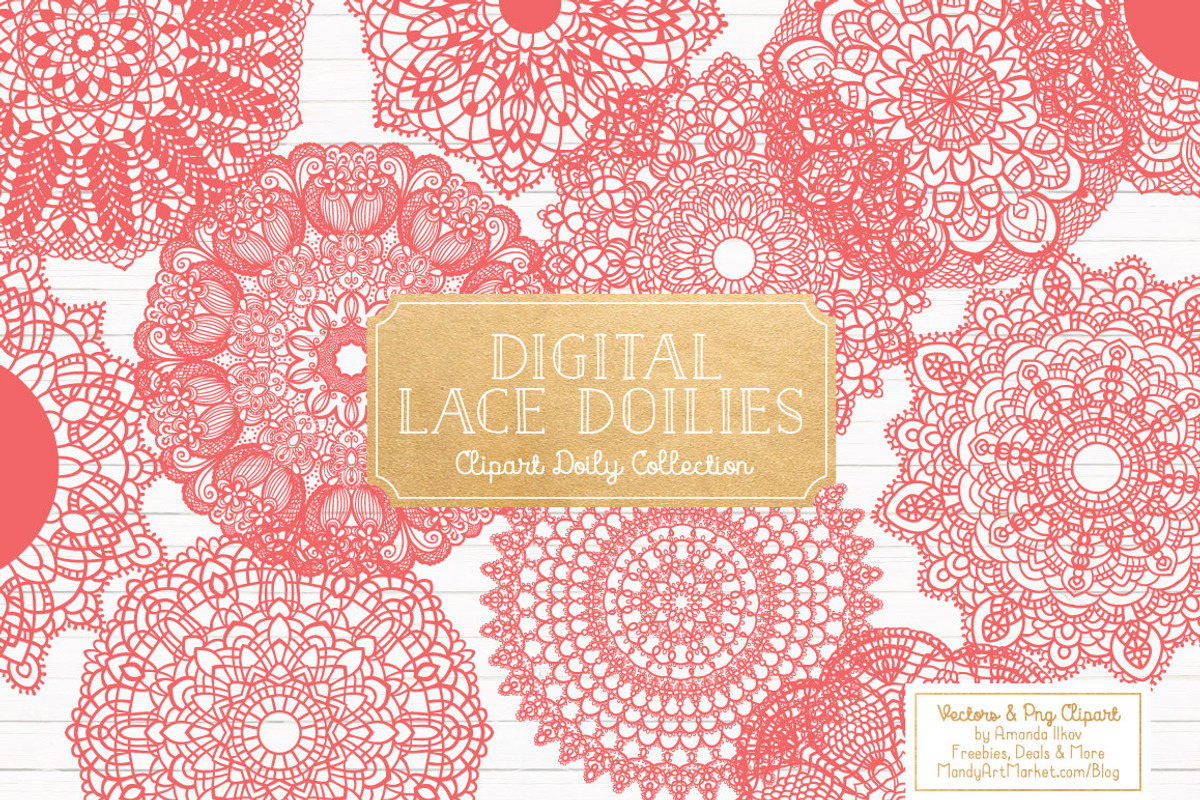 Coral Doily Clipart & Vectors, an Illustration by Amanda Ilkov (Photo 1 of 4)