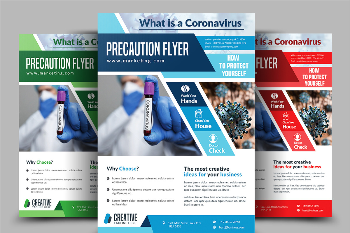 Precaution Flyer Template, a Flyer Template by AfzaalGraphics