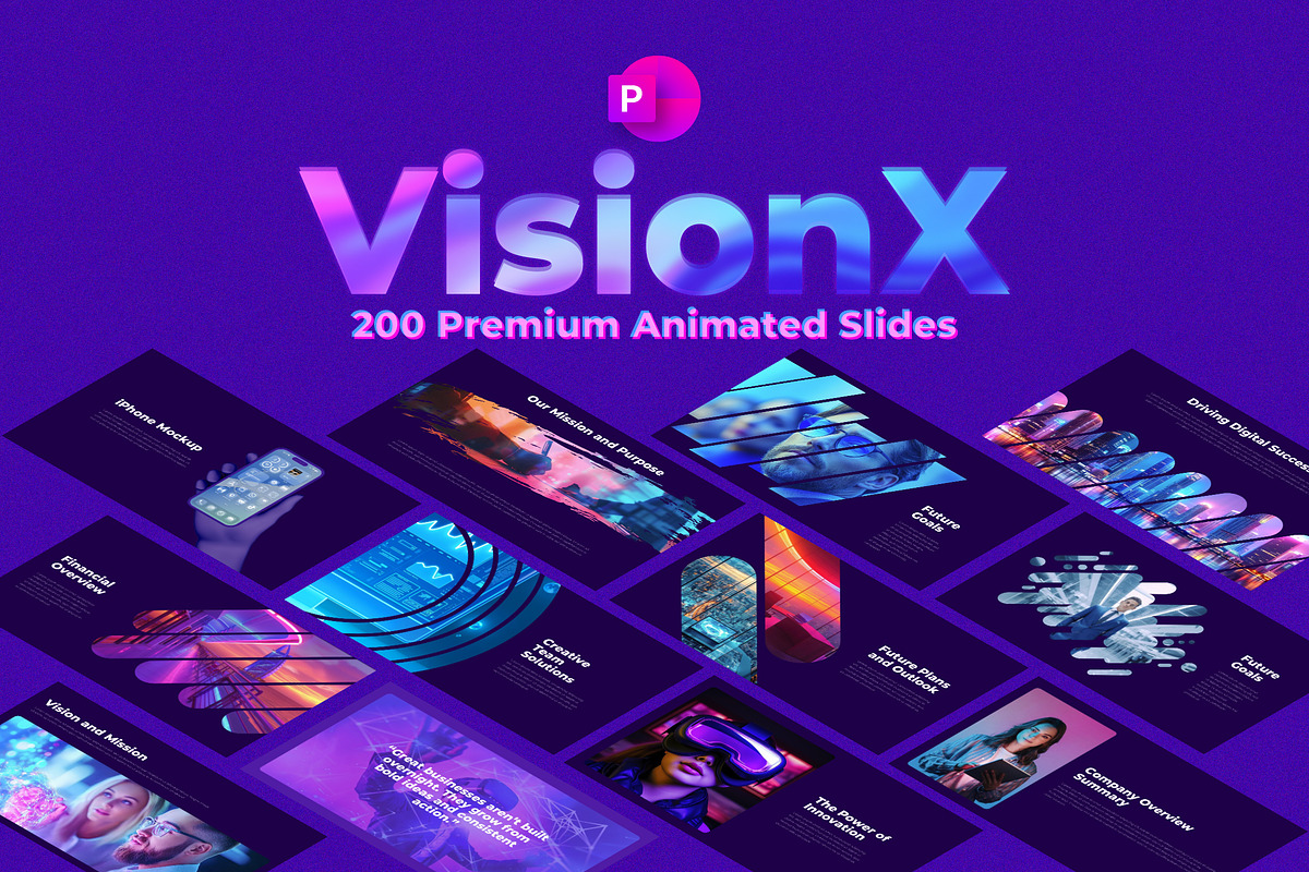 VisionX Animated PowerPoint Template, a Presentation Template by Abert (Photo 1 of 12)
