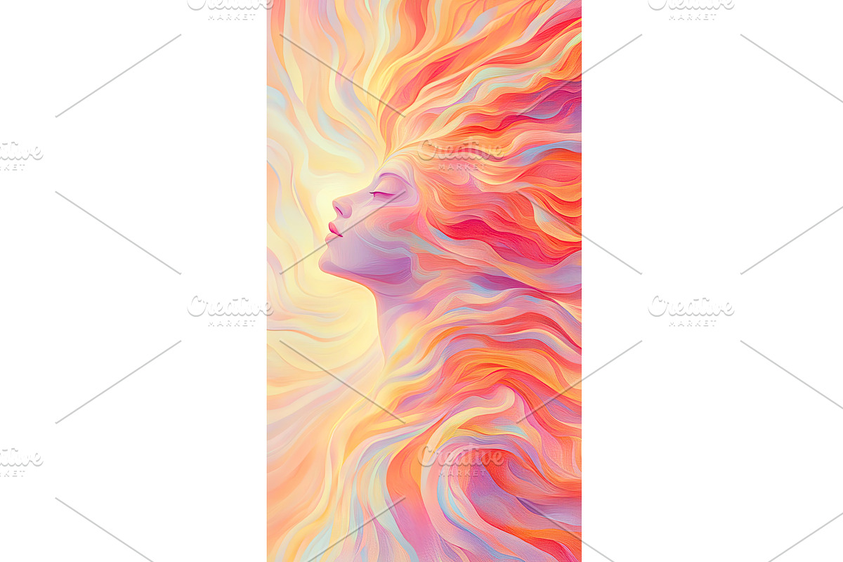 Abstract portrait of a woman with, an Illustration by Lermont51