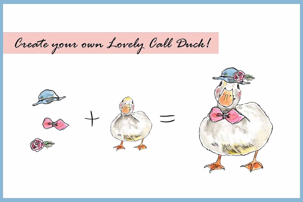 Call Duck Clipart Digital Paper, an Illustration by VianneArt (Photo 6 of 7)