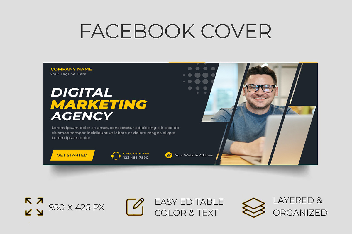 Marketing Agency Facebook Cover preview 2
