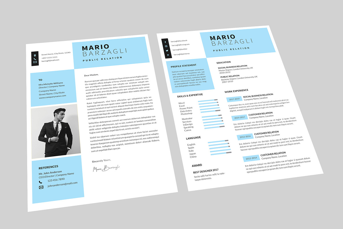 Mario Public Resume Designer, a Resume Template by AQR Studio