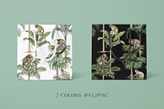 Monkeys and palms, a Pattern Graphic by Anyuka (Thumbnail 4 of 12)