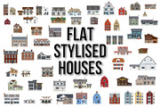 Flat Stylised Houses, an Object Graphic by Industrial Artworks (Thumbnail 1 of 3)