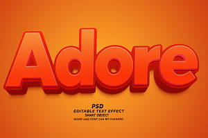 Adore PSD 3D Editable Text Effect