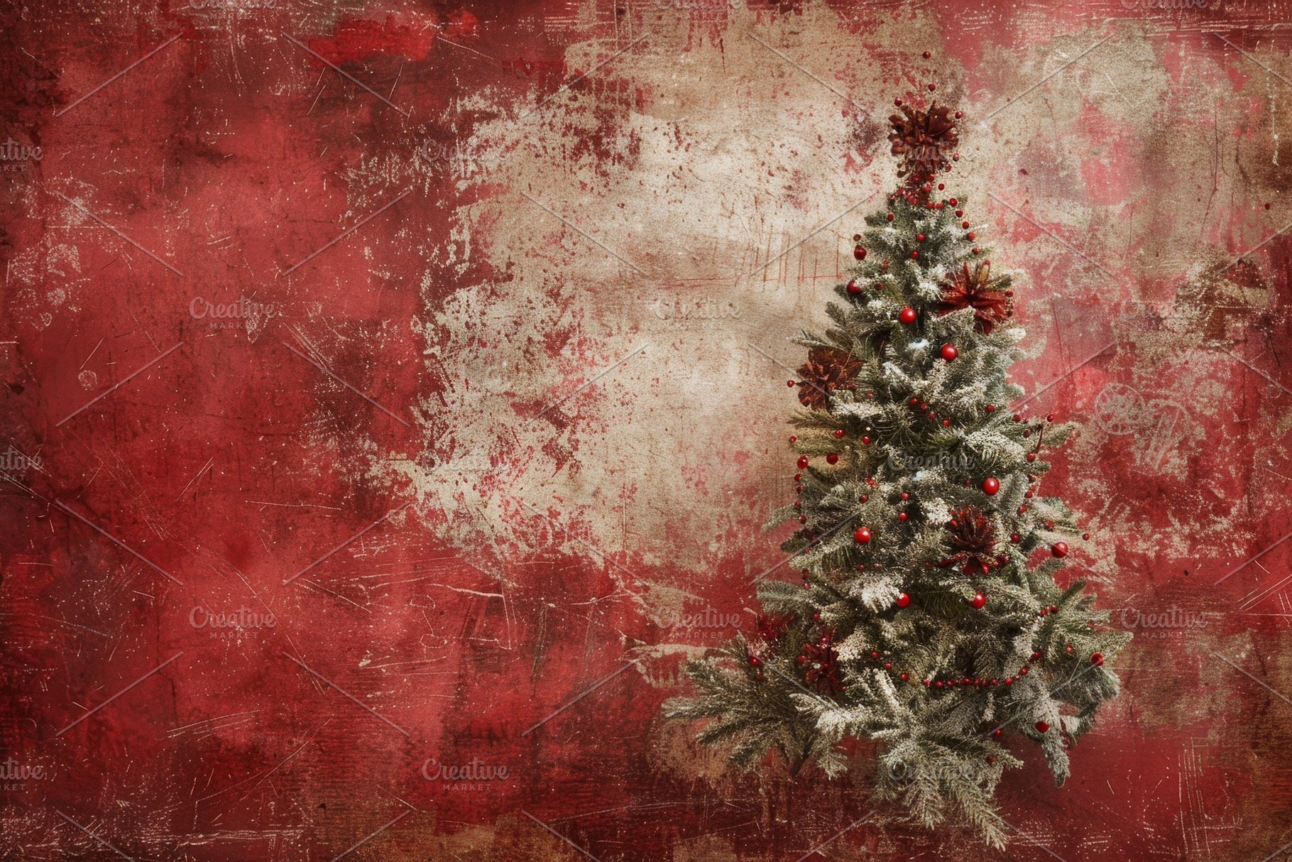 A Christmas tree adorned with pine c, a Photo by Tanuart