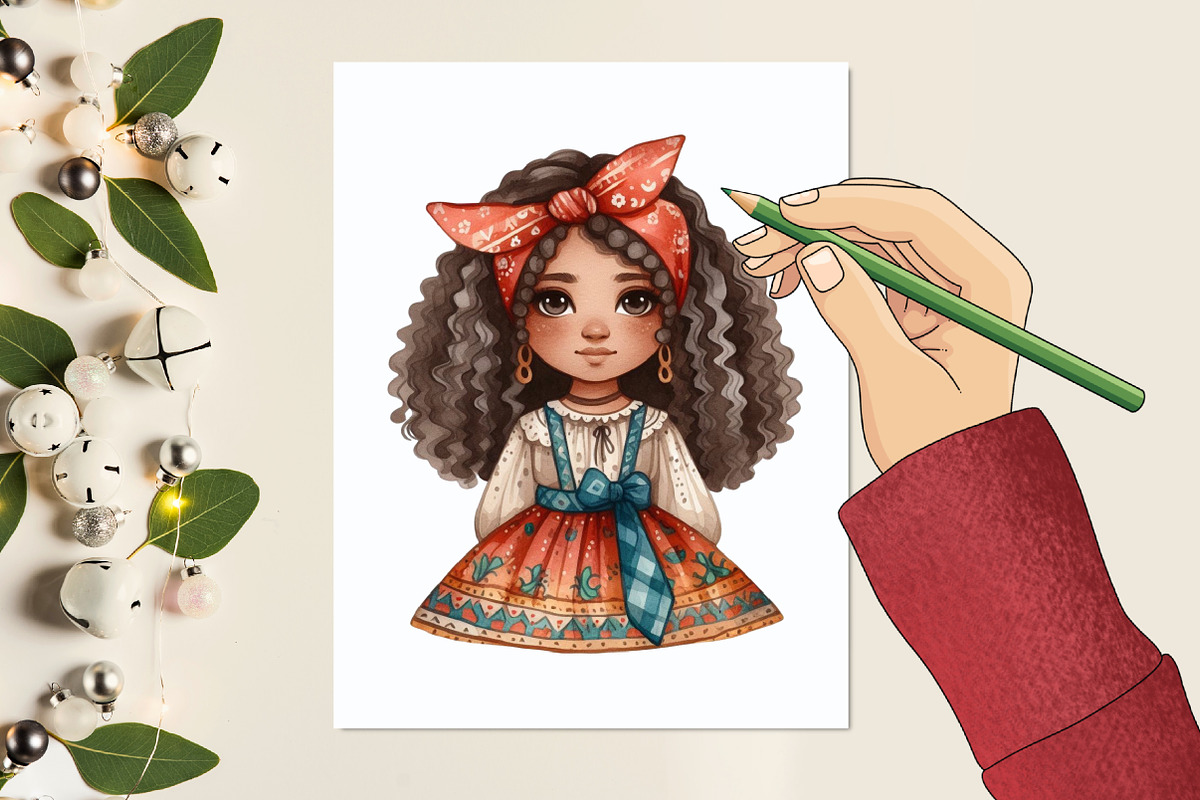 Cute Juneteenth Girl Clipart, an Illustration by designcity5 (Photo 4 of 5)