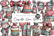 Coquette New Year's Clipart, an Illustration by CreationArt (Thumbnail 1 of 5)