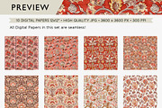 Crimson Red Indian Seamless Patterns, a Pattern Graphic by Maishop (Thumbnail 2 of 8)
