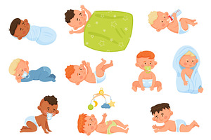 Cartoon Babies, Cute Newborn Infants