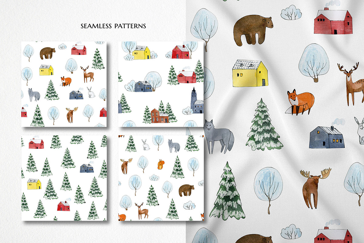Watercolor winter wonderland bundle!, a Person Illustration by LyubovZaytseva (Photo 15 of 26)