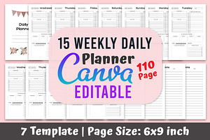 15 Week Daily Planner Canva Template