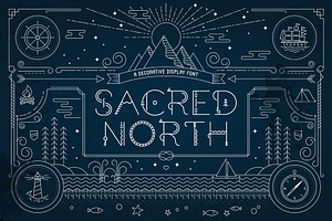 Sacred North Display Font + Extras