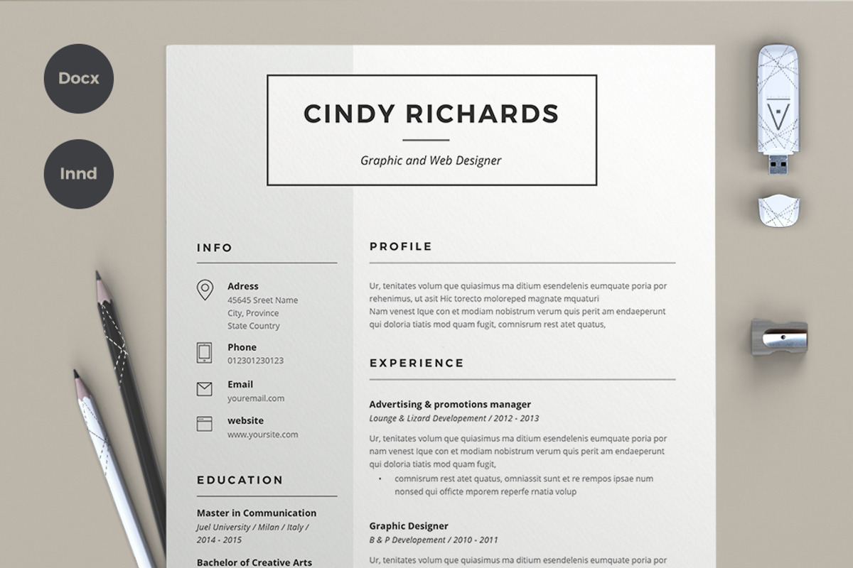 Resume Cindy (2 pages), a Resume Template by sz81 (Photo 1 of 5)