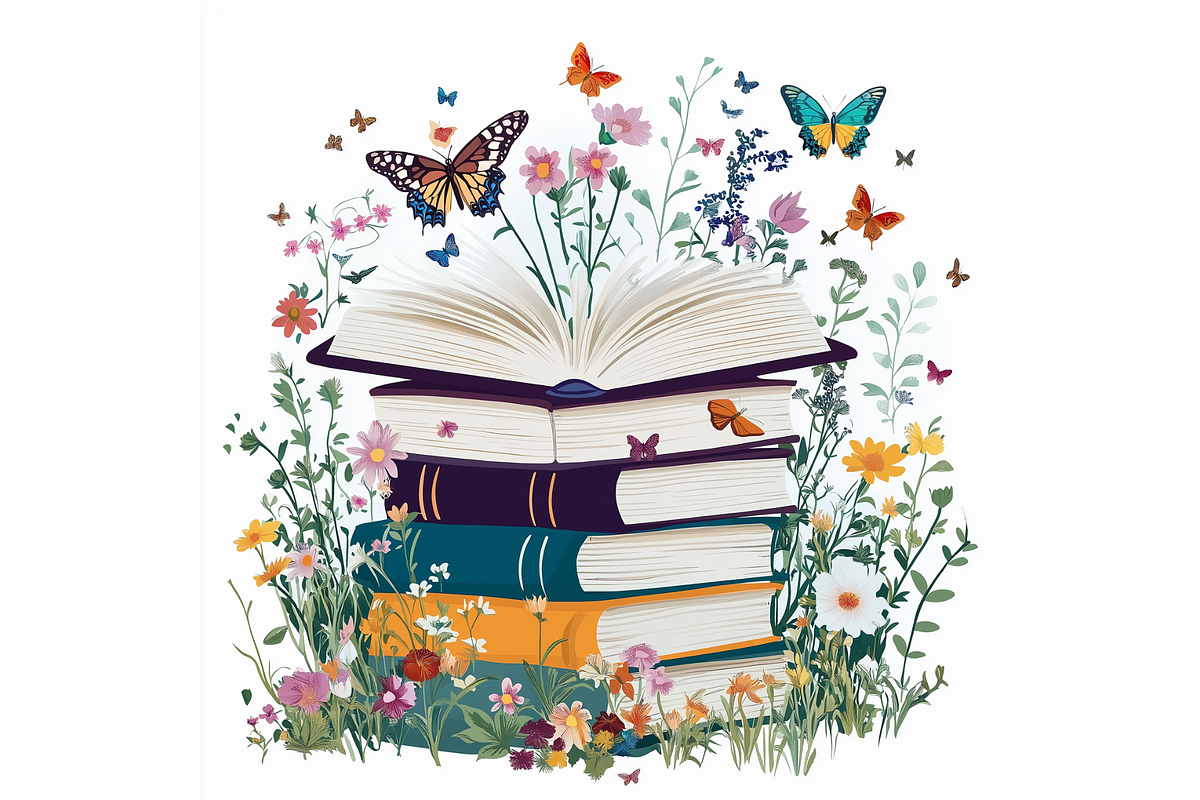 Prompt Spring Reading Clipart, a Decorative Illustration by Creative design (Photo 6 of 7)