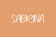 Sabrina Latin & Cyrillic Font, a Font by Katie Holland (Thumbnail 1 of 9)