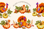 Thanksgiving Watercolor Clipart, an Illustration by Red Ink (Thumbnail 5 of 10)
