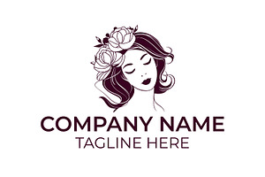 Girl fashion design icon logo