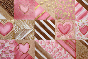 Colorful patterned hearts, a Photo by Beautiful things