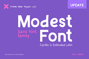 ModestFont, a Sans Serif Font by Designnina Shop (Thumbnail 1 of 14)