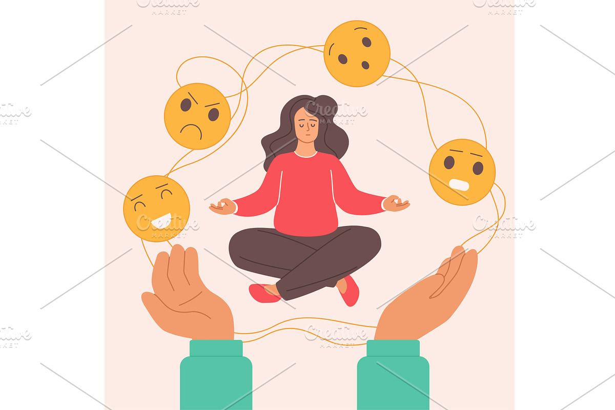 Self discipline emotion control, a Person Illustration by Lemberg Vector