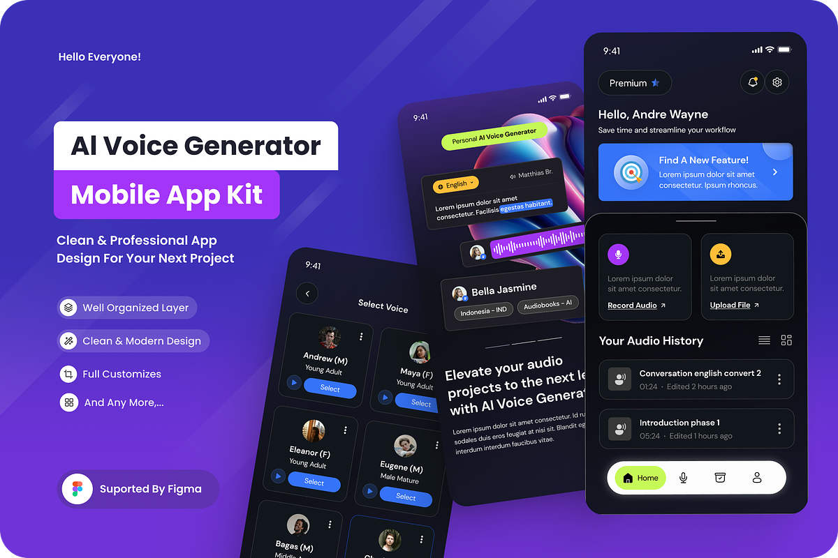VoxCraft - AI Voice Generator Apps, an App Template by SquidPixey (Photo 1 of 5)