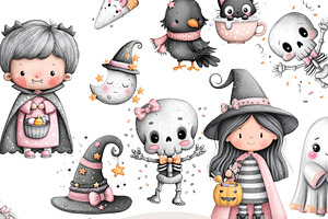 30 Cute Halloween Clipart, a Decorative Illustration by Pati Charm Studio