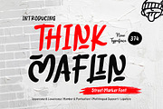 Think Maflin - Street Marker Font, a Handwritten Font by trabaskriya (Thumbnail 1 of 6)