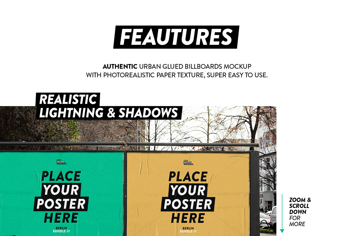 Glued Urban Billboards Mockup, a Print Template by City Poster Mockups (Photo 2 of 3)