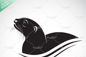 Vector of Asian Otter, Aonyx cinerea, an Outline Icon by yod67