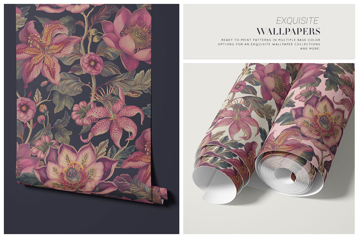 Exotic Blooms, Luxury Pattern Design, a Pattern Graphic by TSTUDIO (Photo 10 of 14)