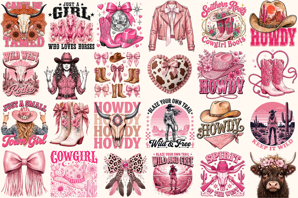Western Bundle Png, Coquette Cowgirl, an Object Illustration by Sublimation Artist (Photo 2 of 3)