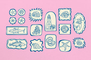 Marine Vector Art Set 120 Sea Life, a Decorative Illustration by Neliakott ♥ (Thumbnail 6 of 12)