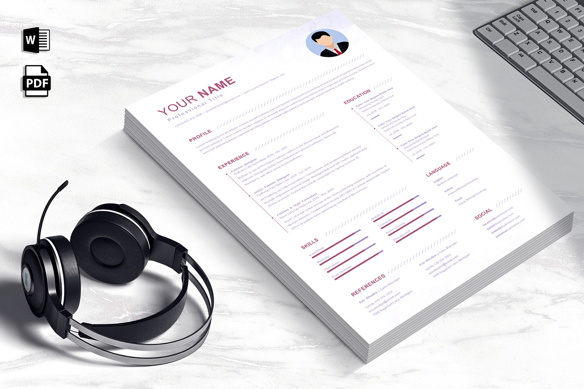 Simple Resume Template | CV Template, a Resume Template by Blue Digital Studio (Photo 1 of 2)