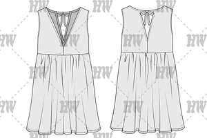 Low V Summer Dress Fashion Flat