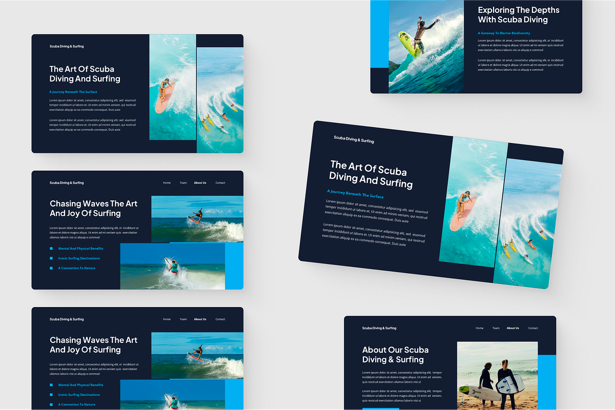 Scuba Diving & Surfing PowerPoint, a Presentation Template by SquidPixey (Photo 6 of 6)