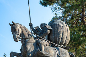 Statue of Maeda Toshiie at Oyama-Jinja Shrine in Kanazawa, Japan, a Nature Photo by GoodGoods