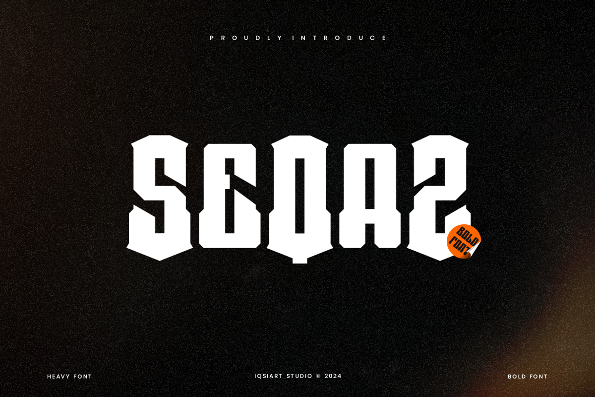 Seqaz - Heavy Bold Font, a Sans Serif Font by Iqsiart Studio (Photo 1 of 7)