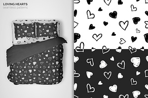 Loving Hearts Seamless Patterns