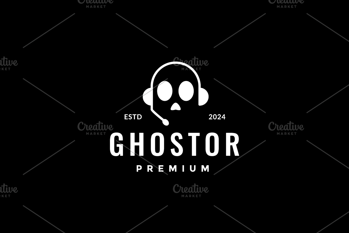 skull music headphone modern logo, a Branding & Logo Template by devastd
